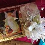 Baptism Candle Set In Hand..
